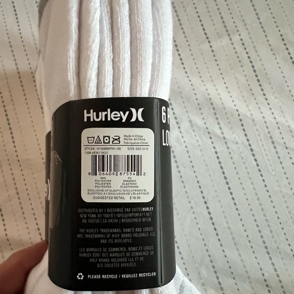 New Hurley 6 pack Low Cut Socks - Picture 3 of 3